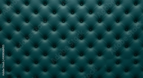 Teal Tufted Velvet Texture: Deep Jewel Tone Background AI Generated