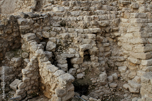Canvas Print Stone ruins in the old city of Jerusalem.