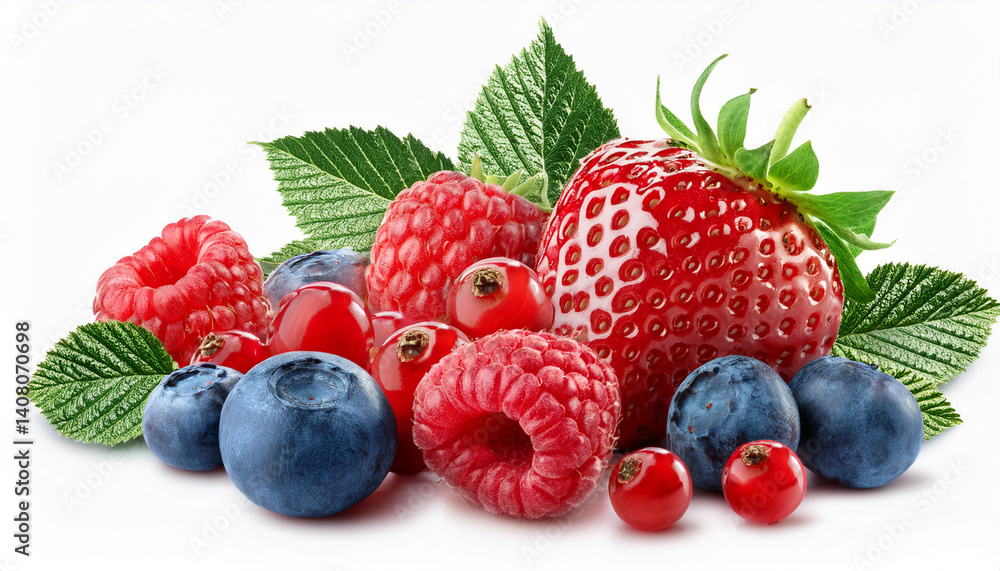summer berries isolated on white summer berries isolated on white