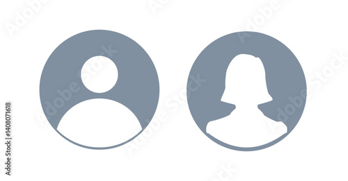 profile default icon set, male and female user symbol set, user account dp symbol for app, website, social media, profile person vector illustration on transparent