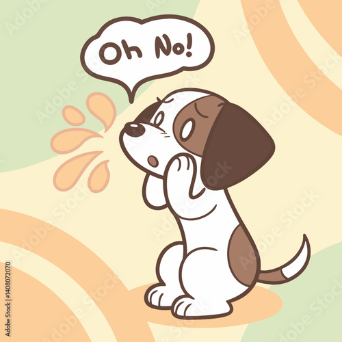 Shy Puppy Covering Eyes with Paw