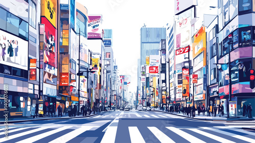 Vibrant Street Life in Shinjuku Tokyo: Urban Diversity and Lively Atmosphere