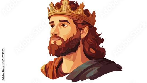 Young King David of Judah Israel Head Portrait