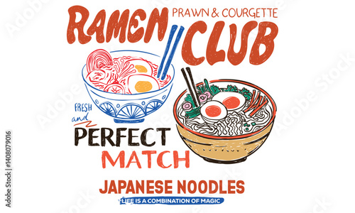 Pasta love club artwork for t shirt print, poster, sticker and other uses. Pasta t shirt design. Noodles artwork. Fresh and perfect match.