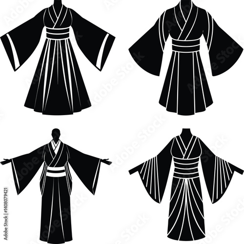 Kimono silhouette vector