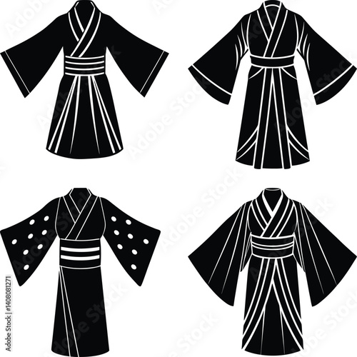Kimono silhouette vector