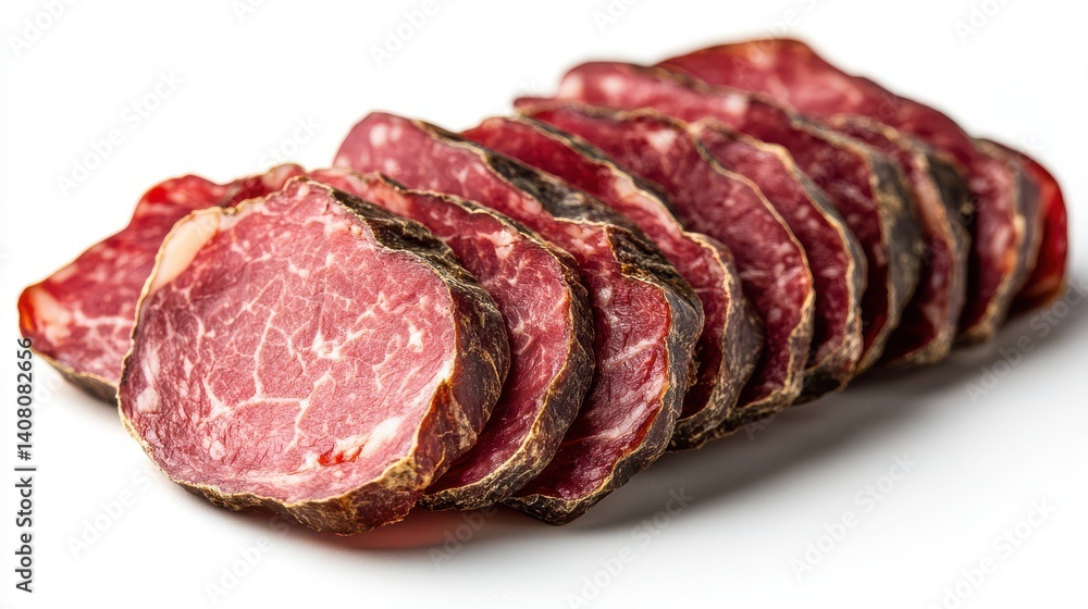 thin slices of cured meat bresaola,marbled texture isolated on white transparent background concept of delicacy,photo stock thin slices of cured meat bresaola,marbled texture isolated on white transparent background concept of delicacy,photo stock