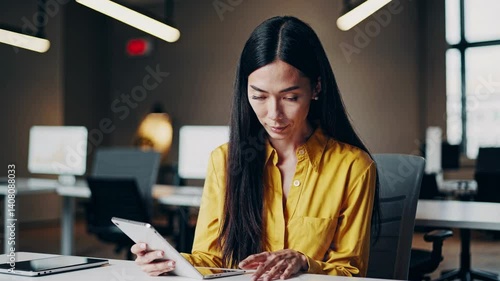 The Woman Using Tablet