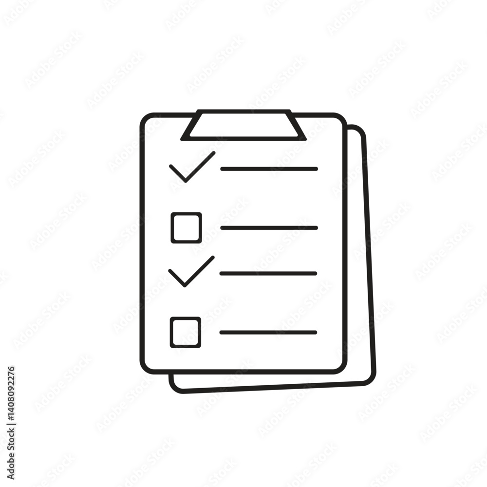 checklist icon on white checklist icon on white