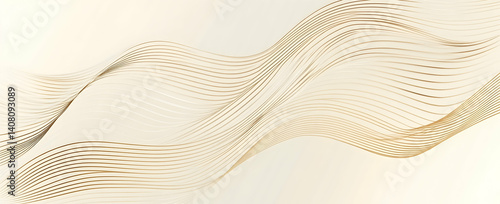 Light beige background with a wave line drawing