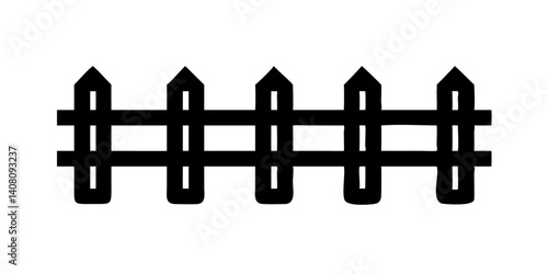 Simple fence icon in black silhouette style