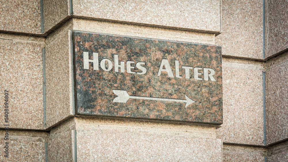 Fototapeta premium Signposts the direct way to Old Age