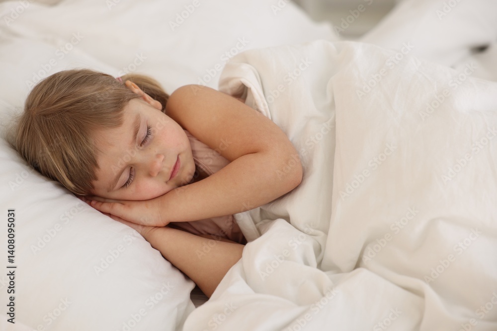 Bedtime. Cute little girl sleeping in bed Bedtime. Cute little girl sleeping in bed