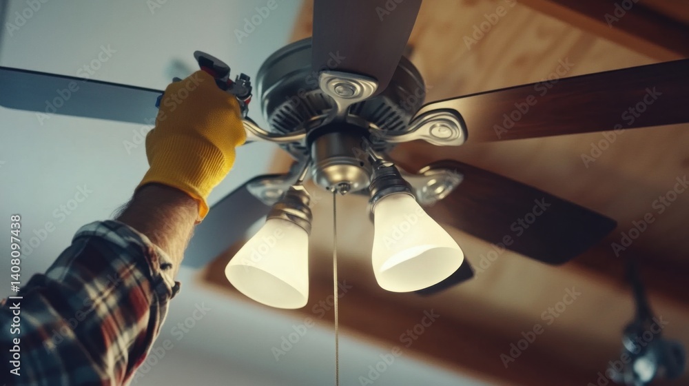 custom made wallpaper toronto digitalElectrician installing a ceiling fan in a home. Featuring electrical expertise and home improvement