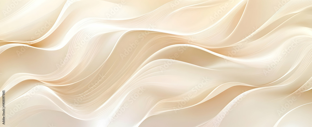 Obraz premium Light beige background with wavy lines