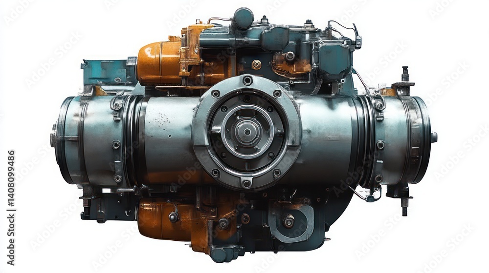 Detailed Industrial Engine 3D Rendering with Mechanical Parts and Complex Design Detailed Industrial Engine 3D Rendering with Mechanical Parts and Complex Design