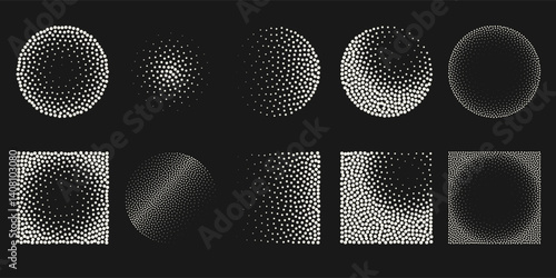 Halftone dot tone grunge effect abstract pattern texture vector graphic retro illustration.gradient geometric element art shape modern creative pop wallpaper vintage monochrome print frame