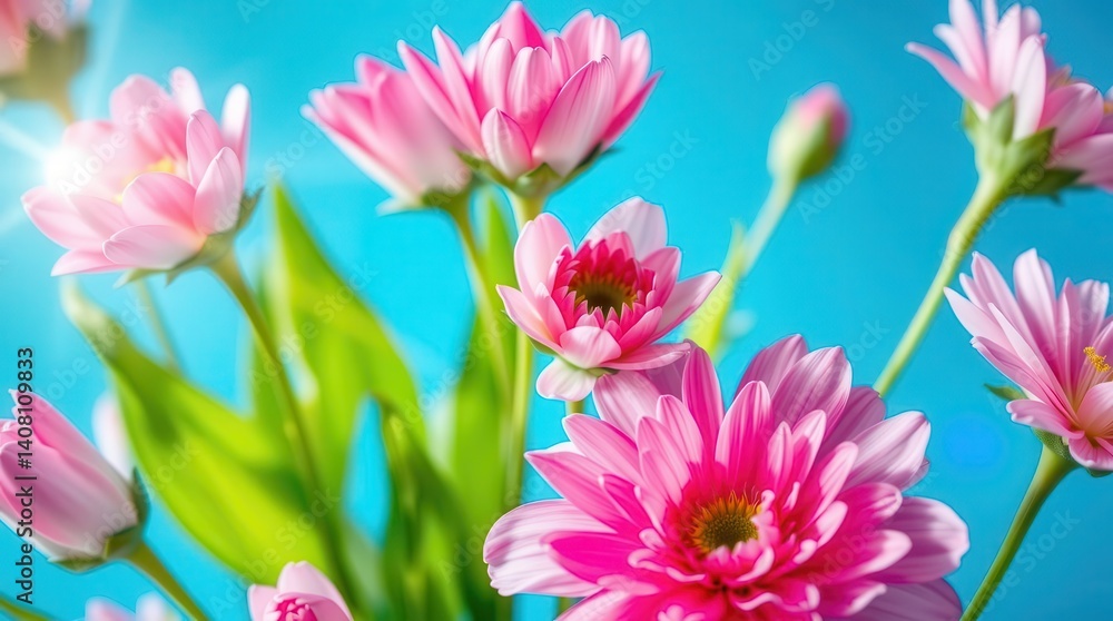 Fototapeta premium pink tulips in garden