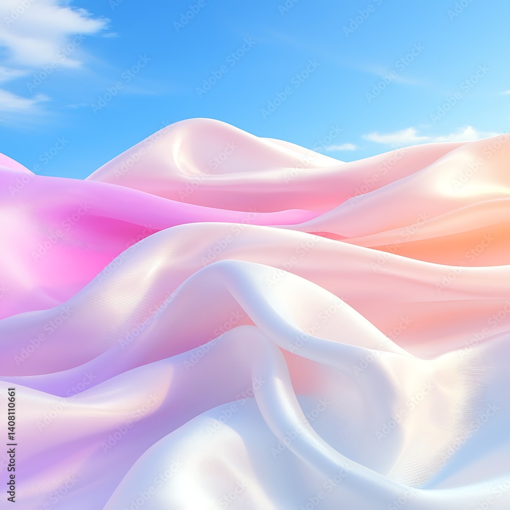 Obraz premium Pastel Fabric Drape Sky Background