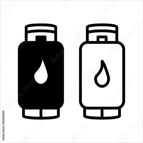 refill LPG tank, gas cylinder icon set