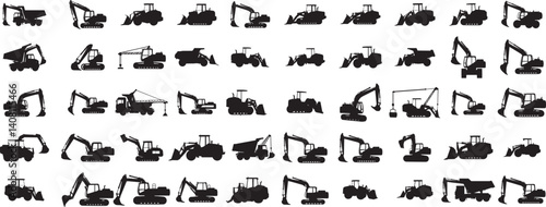 set of Lifting machine icons set