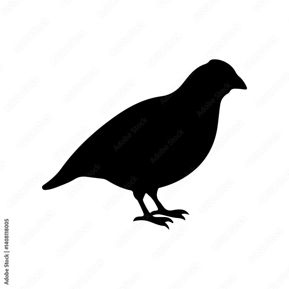 Obraz premium Quail silhouette icon vector flat design on white background.