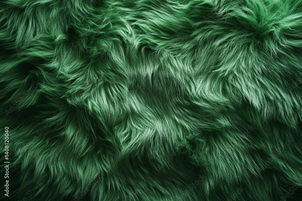 Close-up of a Luxurious Green Fur Texture. Perfect for home decor, interior design, and cozy backgrounds. Close-up of a Luxurious Green Fur Texture. Perfect for home decor, interior design, and cozy backgrounds.