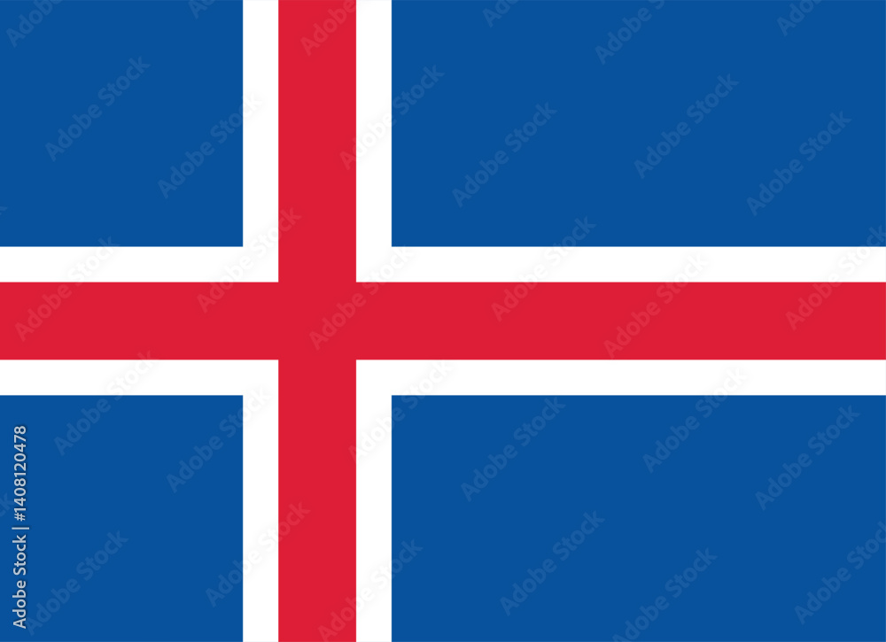 The Flag of Iceland, Iceland national flag icon. Iceland country flag concept with official color. The Flag of Iceland, Iceland national flag icon. Iceland country flag concept with official color.