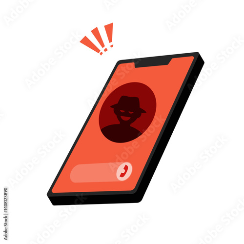 mobile phone screen talking to scammer, scam and phishing. Scam. Scammer getting access to money, bank card data. Online crime. screen with incoming call from scammers. Cybercrime concept