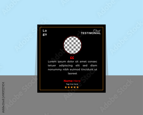Minimalist Simple Professional web banner or client testimonial design template design.