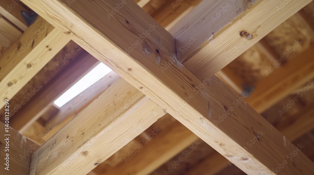 Carpenter trimming wooden beams in a home renovation project. Featuring craftsmanship and attention to detail Carpenter trimming wooden beams in a home renovation project. Featuring craftsmanship and attention to detail