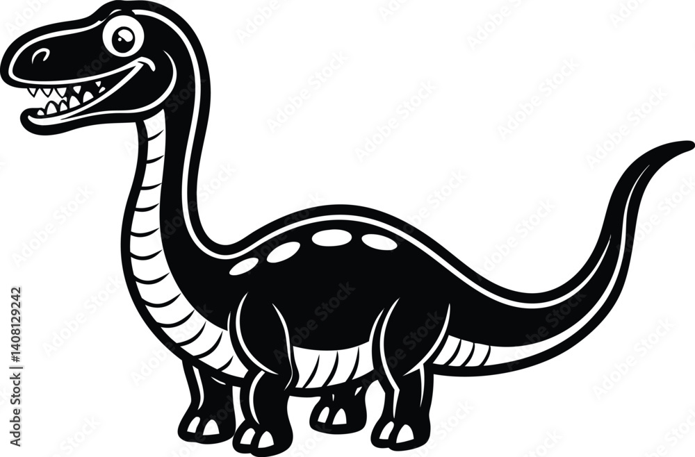 Naklejka premium tyrannosaurus dinosaur vector illustration, dinosaur line art coloring page on white background.