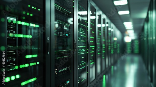 Illuminated Data Center: A Glimpse into the Heart of Modern Technology