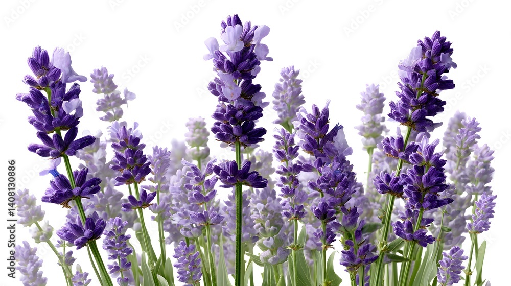 Obraz premium Isolated Lavender Flowers with Green Stems for Nature and Floral Design Projects
