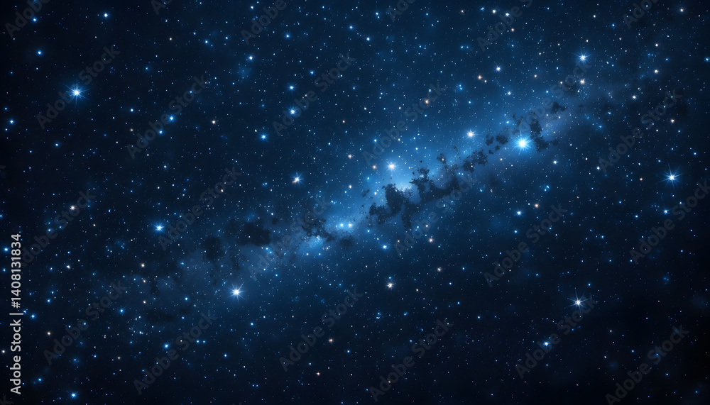 Fototapeta premium Majestic Night Sky with Glittering Stars – Cosmic View of the Universe