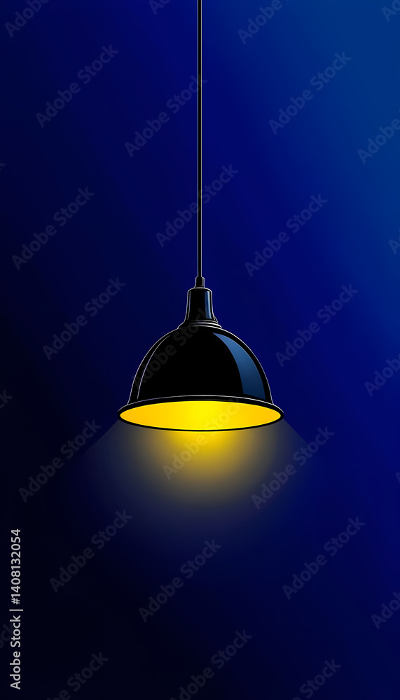 Obraz premium Creative Light Bulb Concept with Energy and Innovation Illustration, Electric Lamp Design on Dark Background