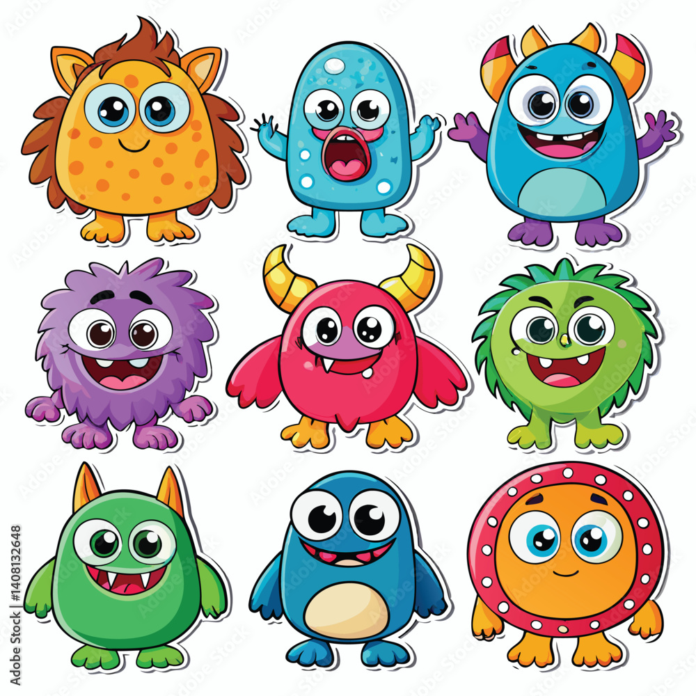 Fototapeta premium Cute cartoon monsters