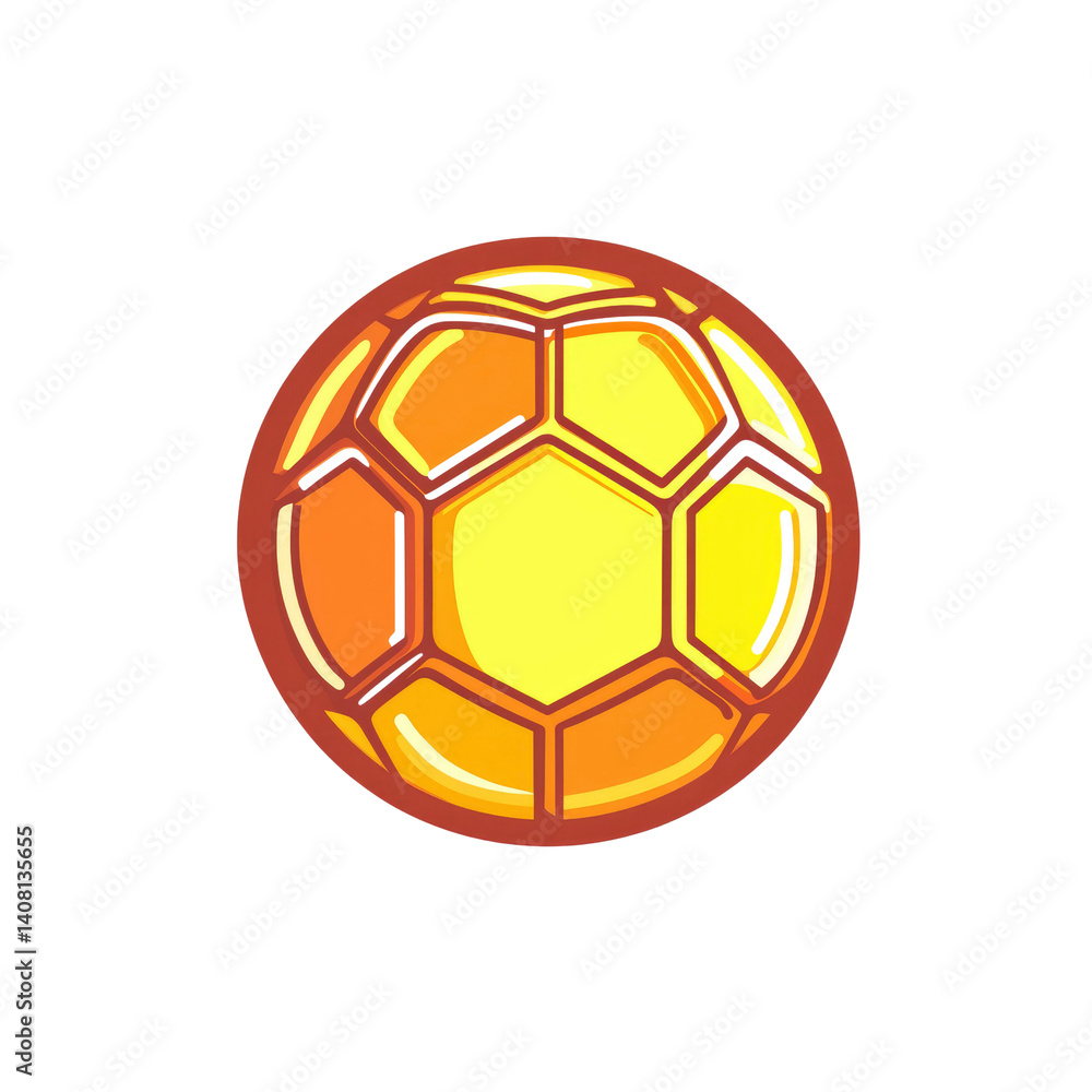 Fototapeta premium Vibrant Golden Soccer Ball Illustration - Sports Icon Graphic
