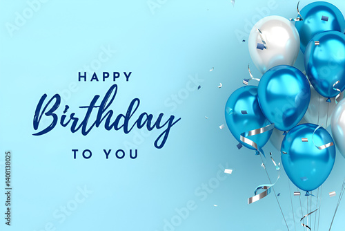 happy birthday card with balloons