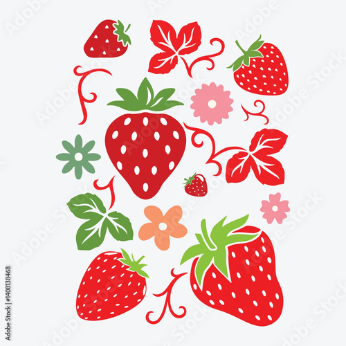 Boho Strawberry Coquette Vector Design, T-shirt Design , EPS File