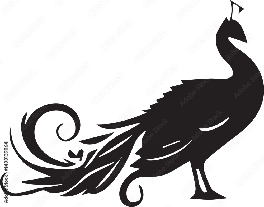 Obraz premium Peacock silhouette vector EPS 