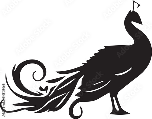 Peacock silhouette vector EPS 