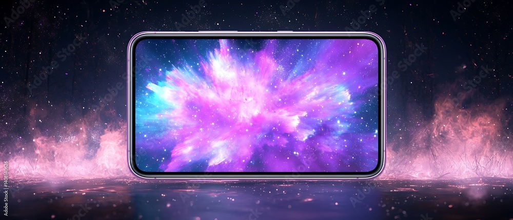 Obraz premium Phone Display Cosmic Show