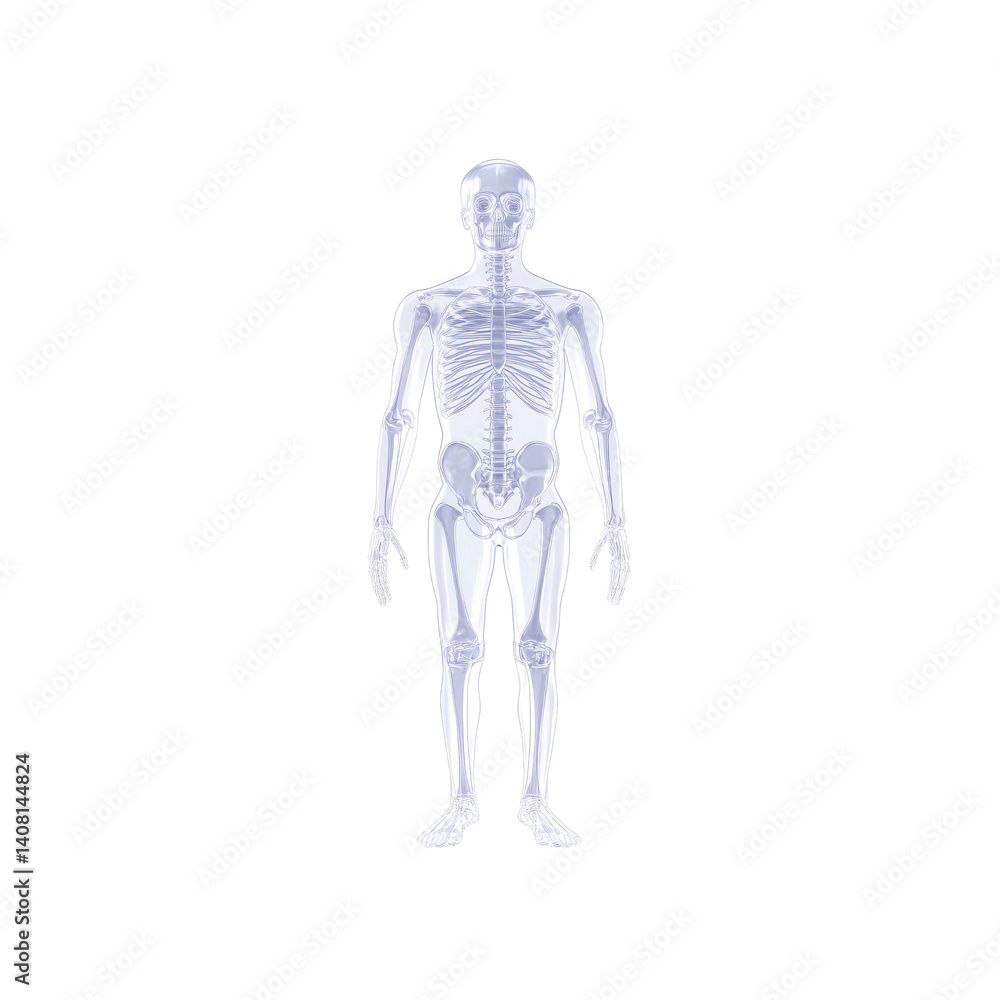 Transparent Human Skeleton Anatomy Model - Front View Transparent Human Skeleton Anatomy Model - Front View