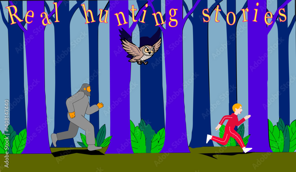 real hunting stories, vector, illustration, cartoon, design, art, tree, nature, poster, people real hunting stories, vector, illustration, cartoon, design, art, tree, nature, poster, people