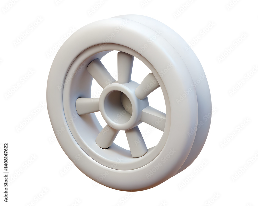 Obraz premium wheel 3d render icons in cartoon plastic style minimal isolated on transparent white background, clipping path