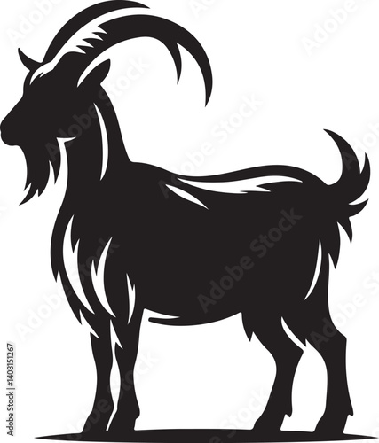A silhouette goat vector design