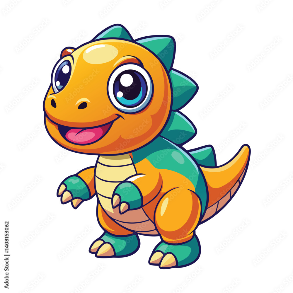 Obraz premium Cute cartoon dinosaur