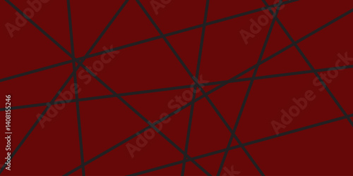 Deep Red Geometric Web – Asymmetric Dark Gray Line Network with Angular Fragmentation, Abstract Pattern