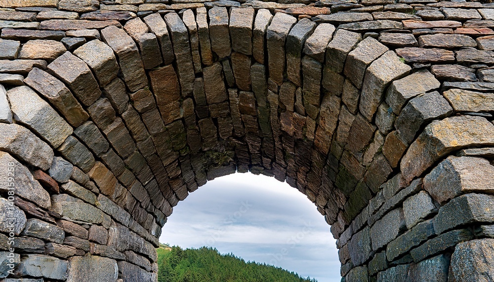 The texture of an arch made of wild stone The texture of an arch made of wild stone
